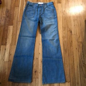 70s-style wide-leg jeans, never worn